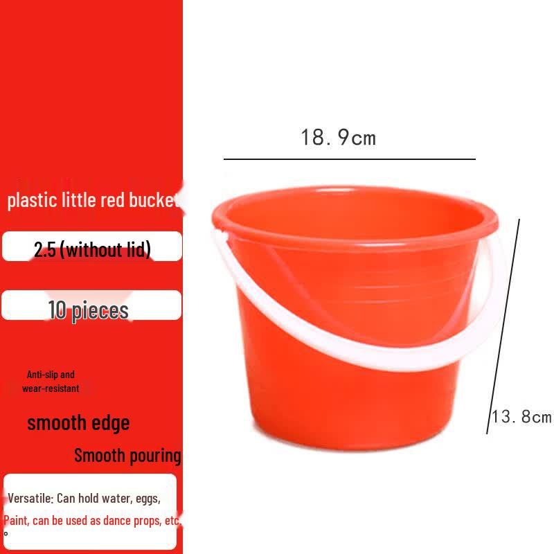 Homeglen Red Plastic Utility Buckets for Art & Paint (10-Pack)