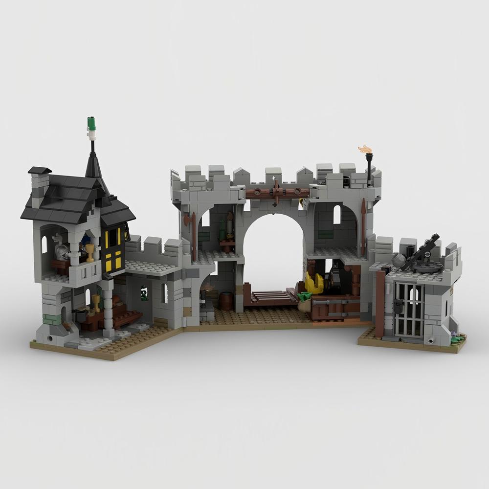 888PCS Black Falcon's Fortress Medieval Castle Black Falcons Model Building Blocks Bricks Children Birthday Toys Christmas Gifts