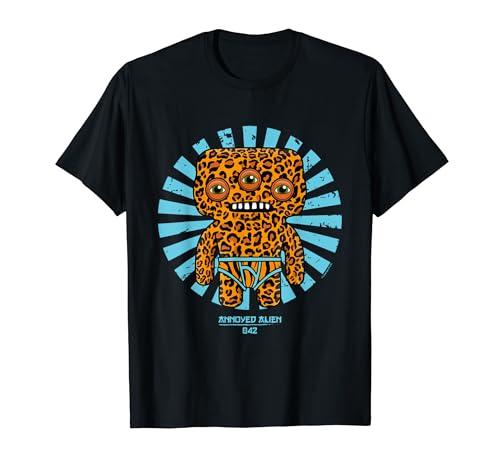 Fuggler Annoyed Alien Budgie Fuggler Retro Japanese Text Halloween T-Shirt