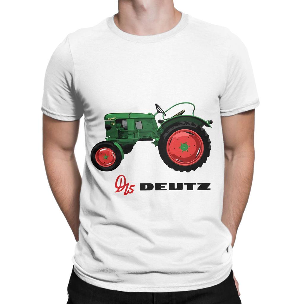 Vintage Traktor D15 Deutz Illustration Neuheit 100% Baumwolle T-Shirt Deutz Fahr Oberteile Tees Für Unisex