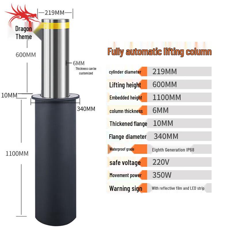 Automatic Lifting Security Bollard