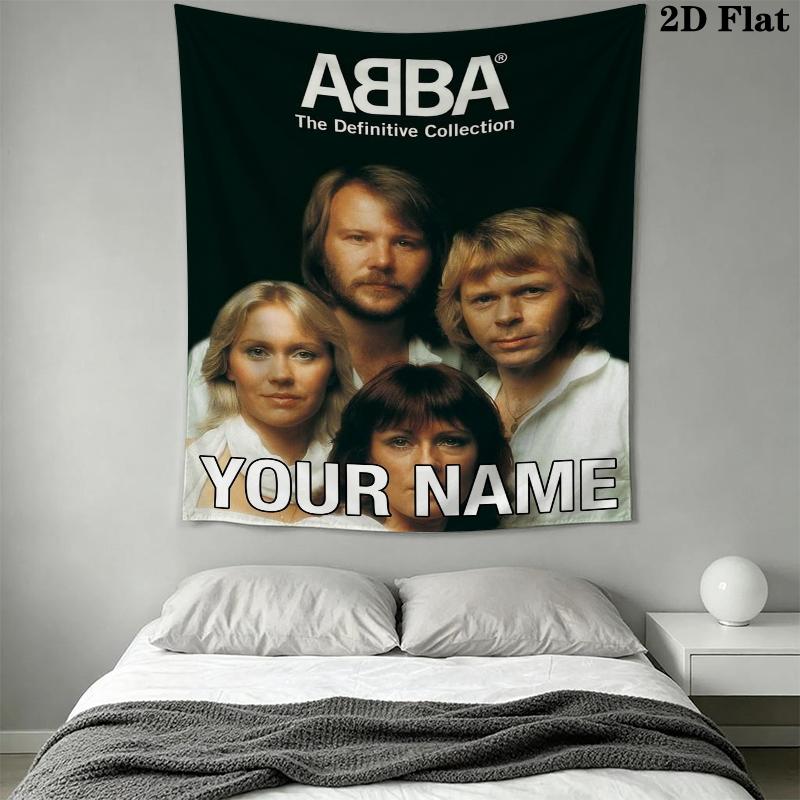 Benutzerdefinierter Name ABBA Wandteppich Ästhetischer Wandbehang Bedruckter Stoffdecke Dekorative Wandteppiche für Schlafzimmer Wohnzimmer Heimdekoration