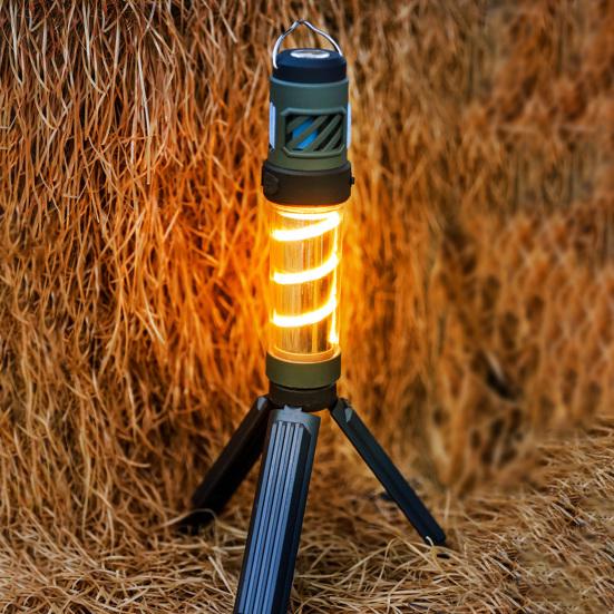 Outdoor Camping Light with Tripod Repellent Tablets 5 Modes Adjustable USB Rechargeable Multifunction LED Flashlight Lantern Tent Hanging Lamp