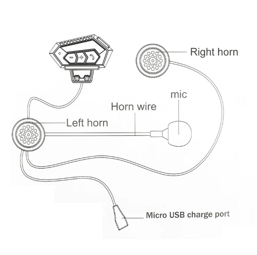 Rechargeable Motorcycle Wireless Bluetooth Helmet Headset Headphone Speaker