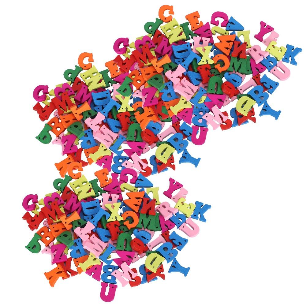 300pcs Mixed Colors Wooden Alphabet Assorted Colored Wooden Craft Letters Wedding Decor
