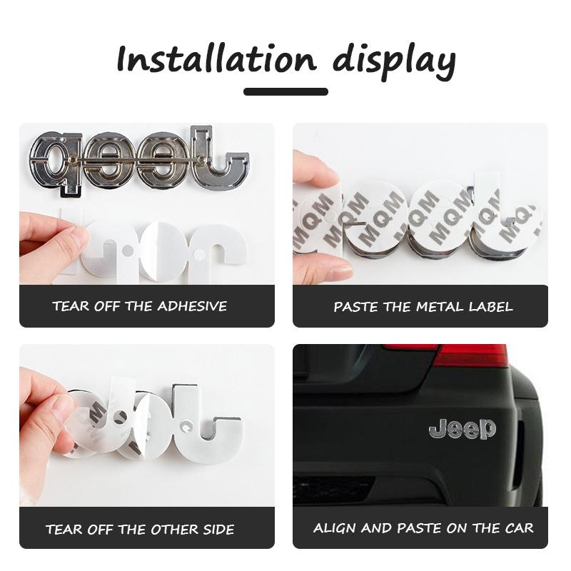 Dnvr5 1Pcs 3D Metal Stickers Car Body Trunk Decal For Jeep Wrangler Grand Cherokee Avenger Compass Wagoneer Gladiator Renegade Patriot