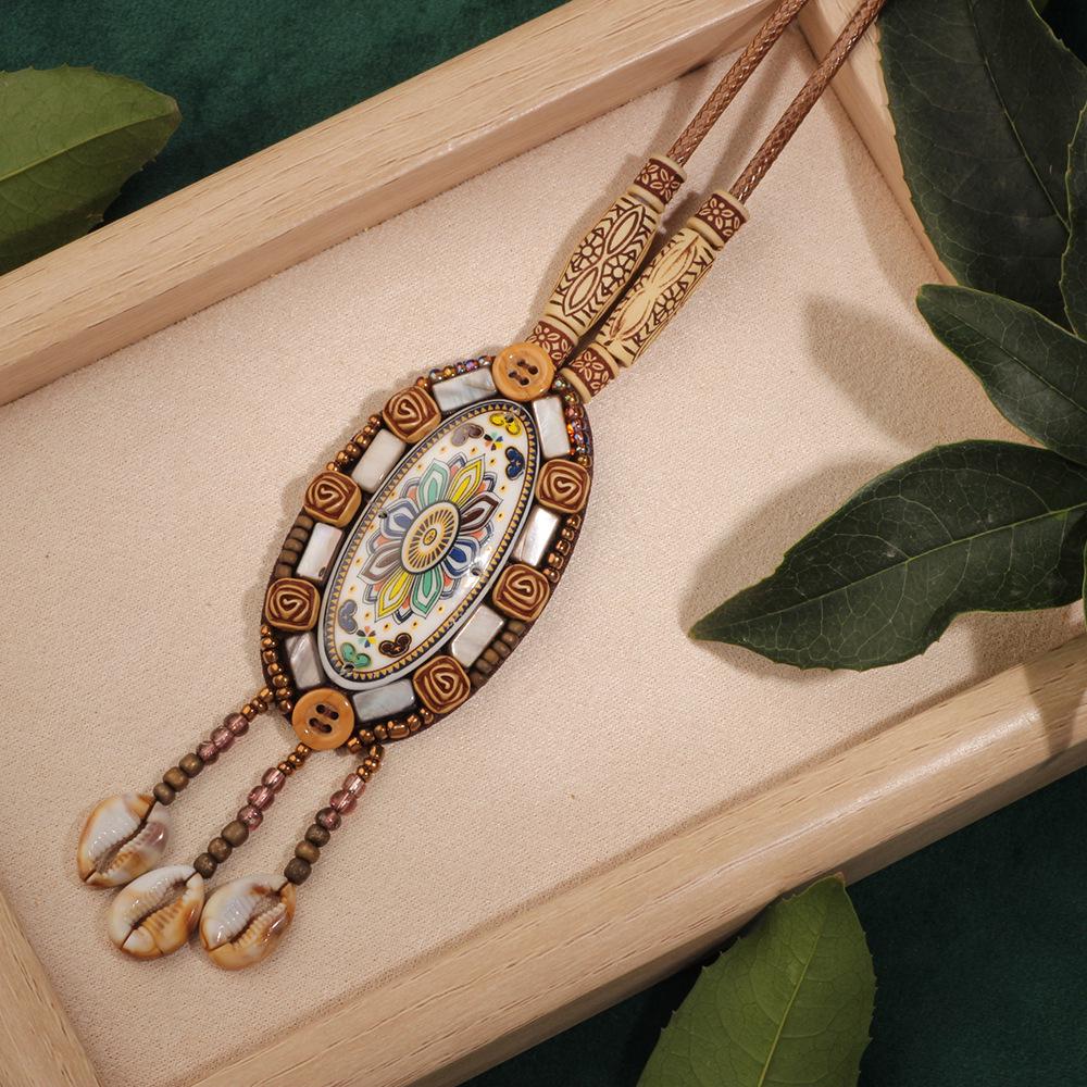 

Bohemian Ethnic Leather Tassel Necklace