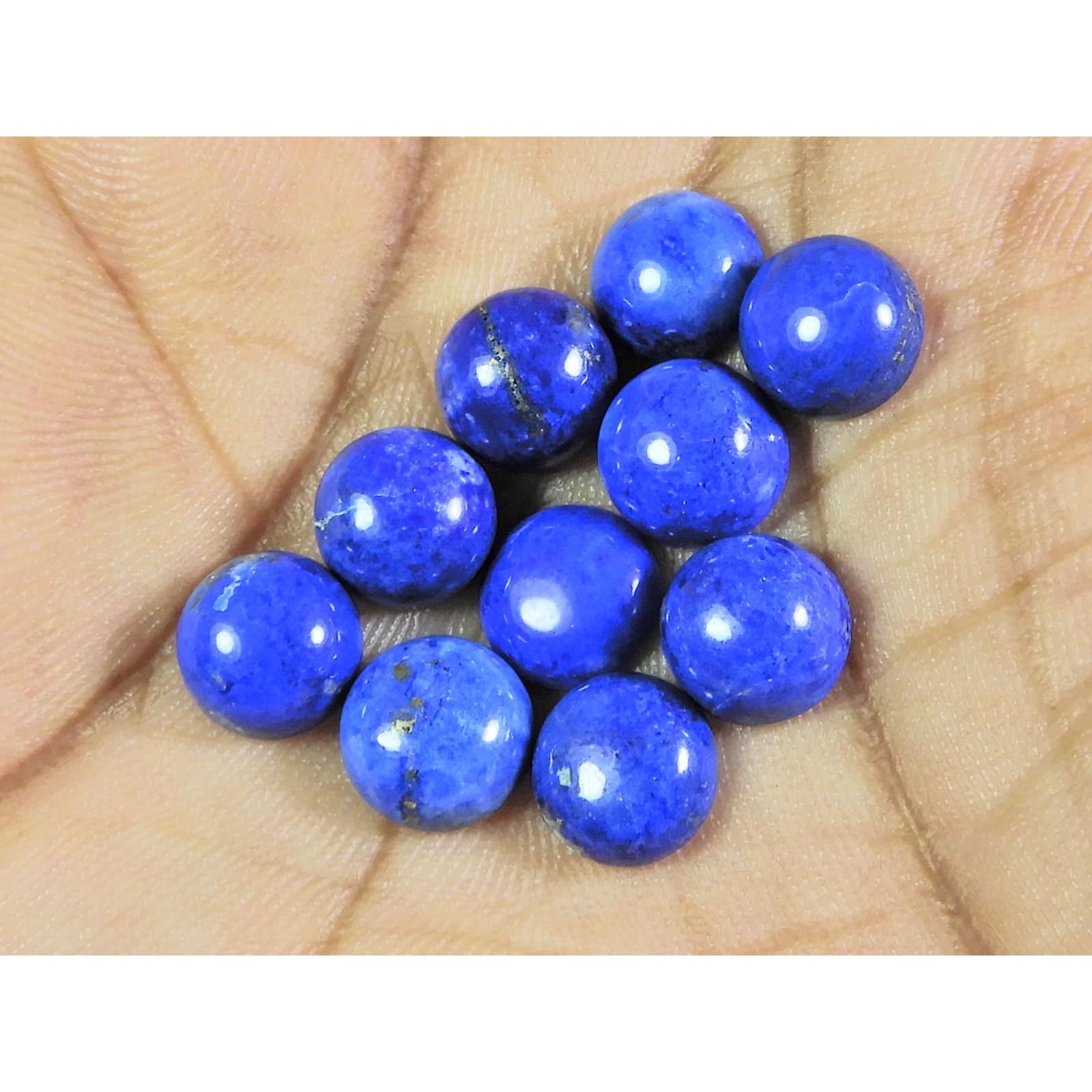 

8 мм Натуральный лазурит круглый кабошон россыпной драгоценный камень 10 шт. лот 24 карата. А-512