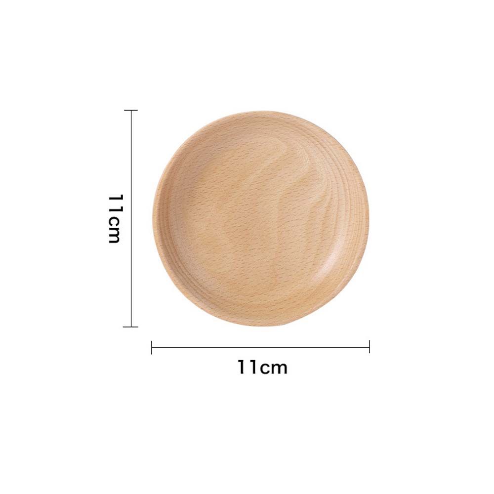 Wooden Dish Holder Dinnerware Beech Snack Dessert Plates Tableware Serving Tray Dinner Plate