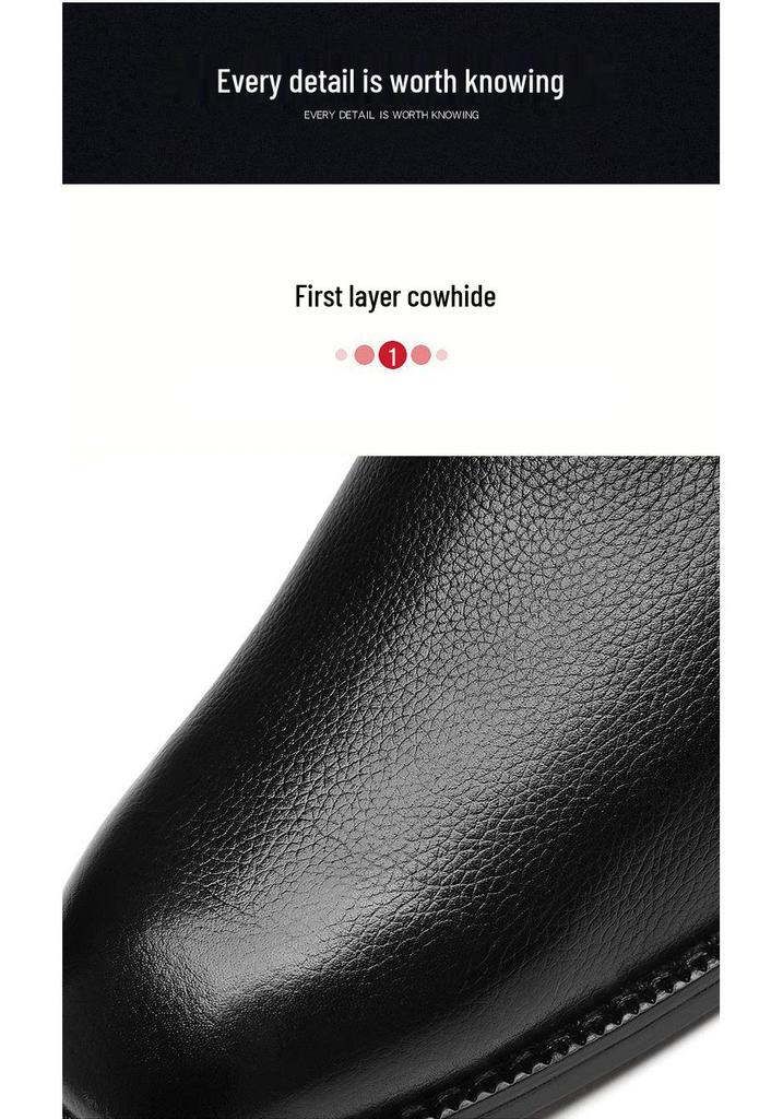 Men's Formal Brogues: Spring/Autumn Casual Leather Shoes - Round Toe, Top Layer Cowhide.