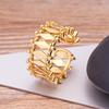 Luxury Cross X Shape Women Engagement Ring Full Paved Zircon Gold Color Elegant Simple Jewelry Open Adjustable Ring