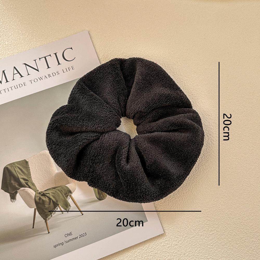 

Очень большое плюшевое полотенце для волос и мягкая резинка для волос для женщин - Впитывающее, мягкое и не повреждающее чёрный