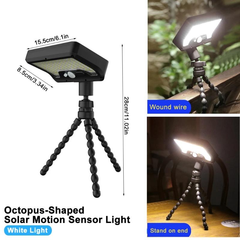 

Solar Security Lights with Flexible Octopus Tripod Waterproof Motion Sensor Flood Lights Dual Charging Solar Camping Light for Patio Fence Garden White light(2Pcs)