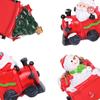 Resin Santa Claus Train Statue Cute Miniature Figurine Sculpture  Holiday