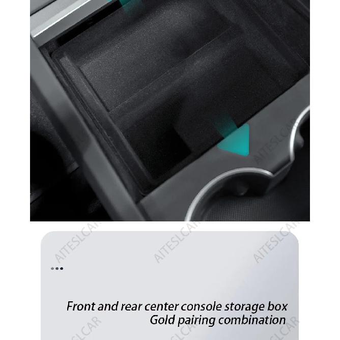For Tesla Model 3/Y Juniper 2025+ Center Console Organizer Tray Armrest Cubby Drawer Flocking Model Y Storage Box Accessorie
