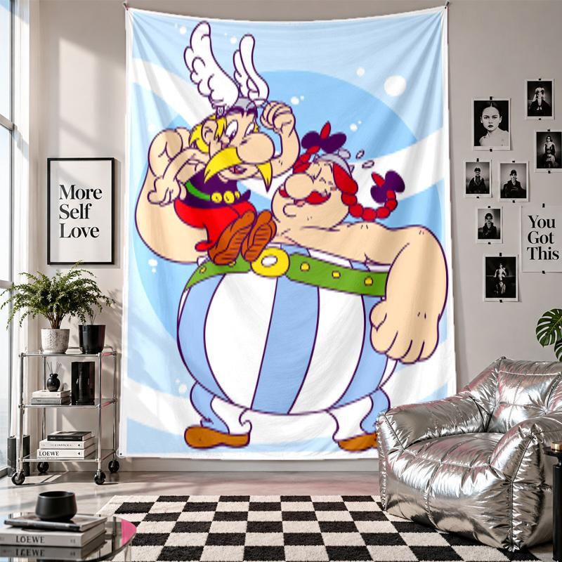 Wall TapestryAsterix & Obelix Art Hanging Cloth Decorative Background Cover for Room Decoration