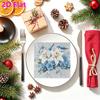 20pcs Disposable Napkins with Flowers, Birds Pattern Print for Wedding,Parties,and Daily Use for Thanksgiving Fall Christmas Table Decoration