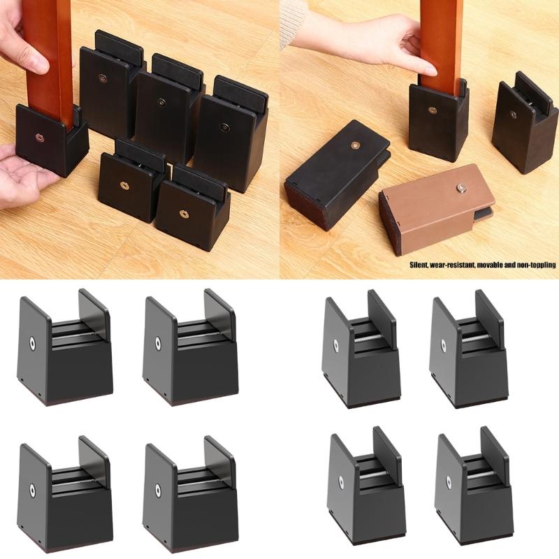 Set of 4 Sturdy Plastic Bed Risers 2Inch Thick Leg Extenders Accessory for Desk Chair Sofa Storage Solution Use