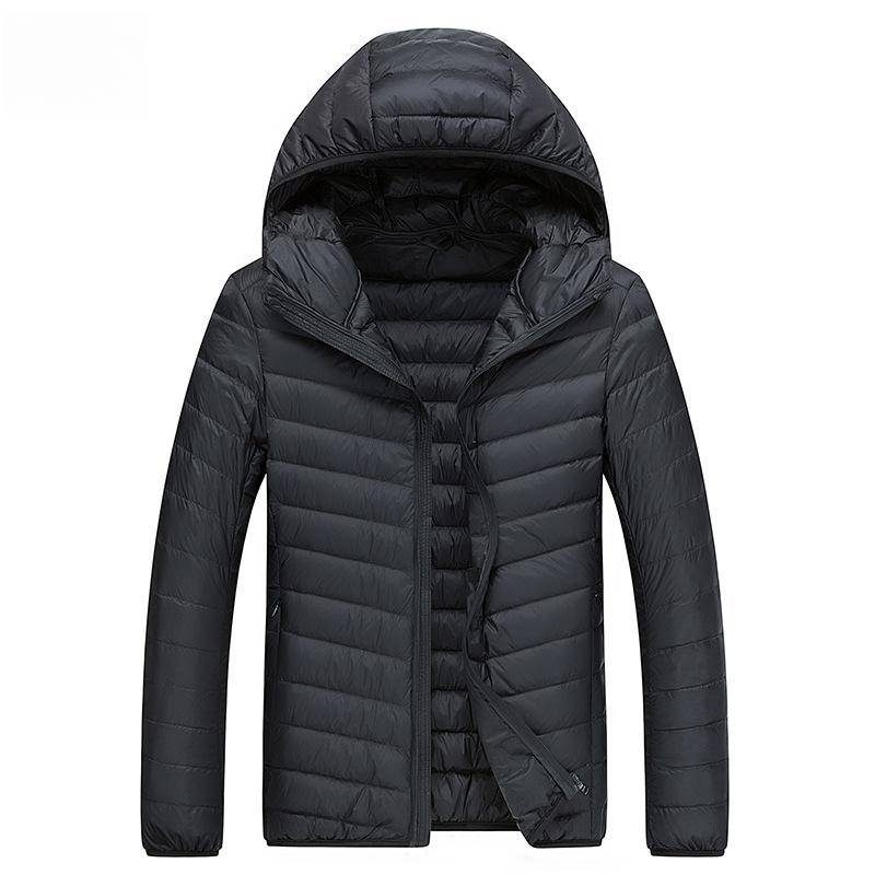 

Весенне-осенняя теплая куртка пуховик из белого утиного пуха, приталенная, модная, со стойкой воротником, спортивно-повседневная 4XL чёрный