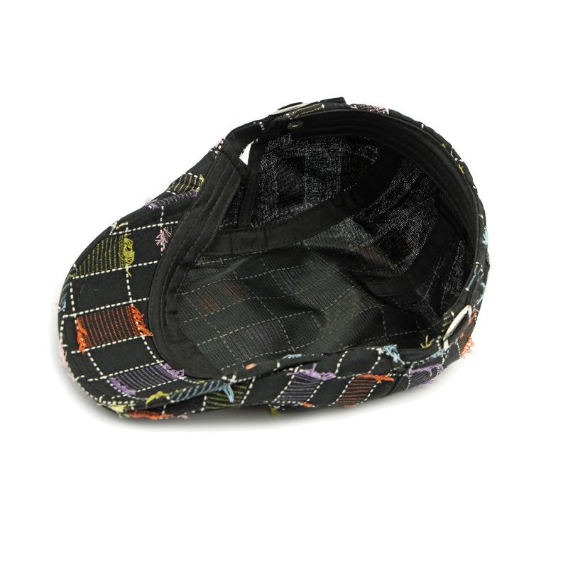Plaid Beret Women's British Vintage Progressive Hat Paintsman's Cap Men's Peaked Cap