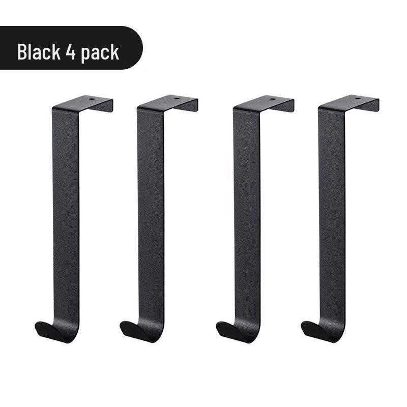 No-Drill Silent Wrought Iron Over-Door Clothes Hook & Storage Rack