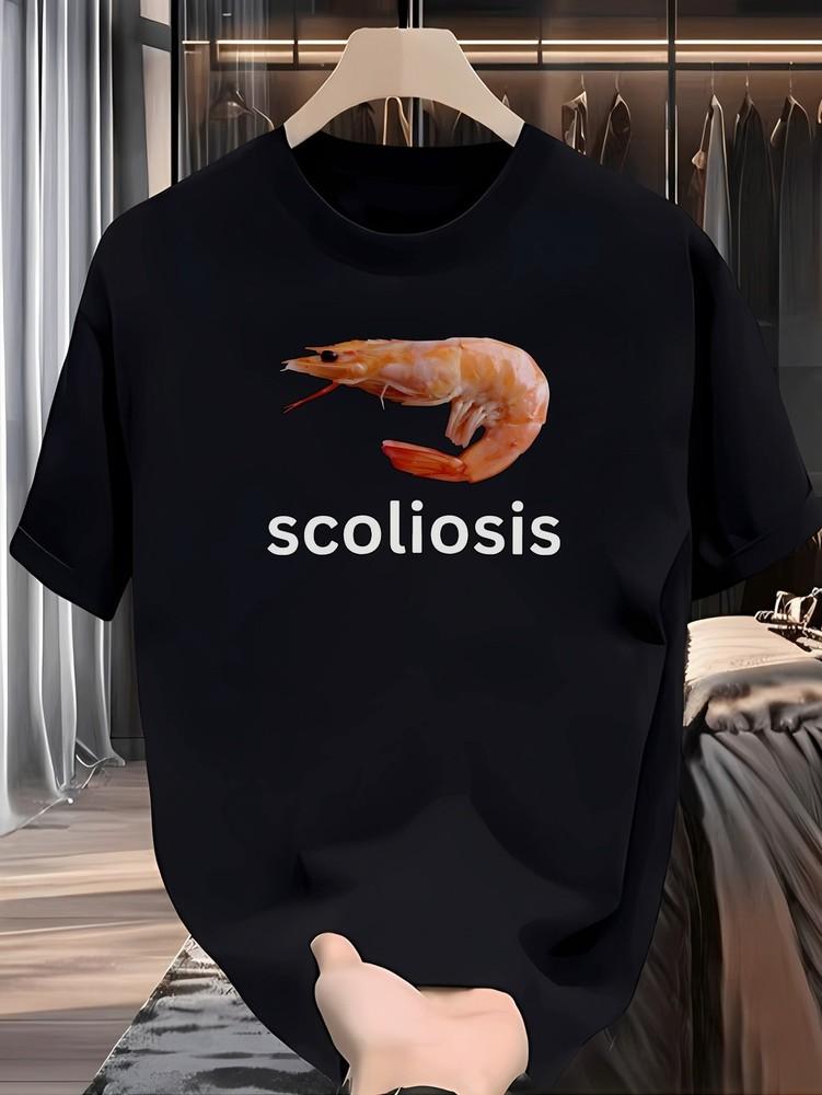 Shrimp Scoliosis Funny Graphic T-shirt