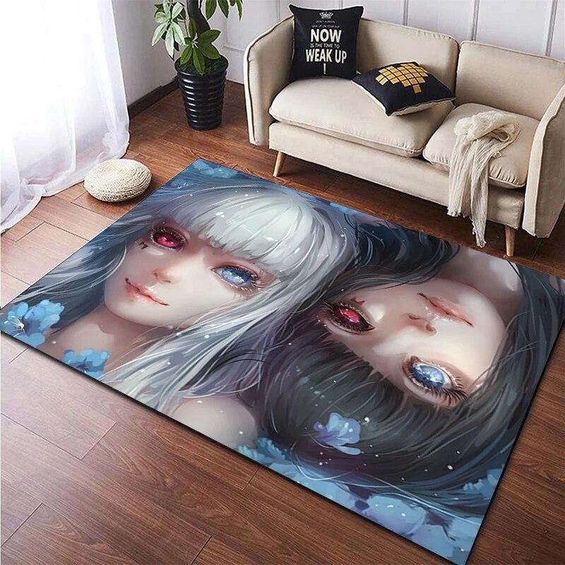 Hot Anime Tokyo Ghoul 3D-gedruckter Teppich für Wohnzimmer, rutschfester Teppich, Schlafzimmer, Nachttisch, moderne Heimdekoration, Boden, Yoga-Matte