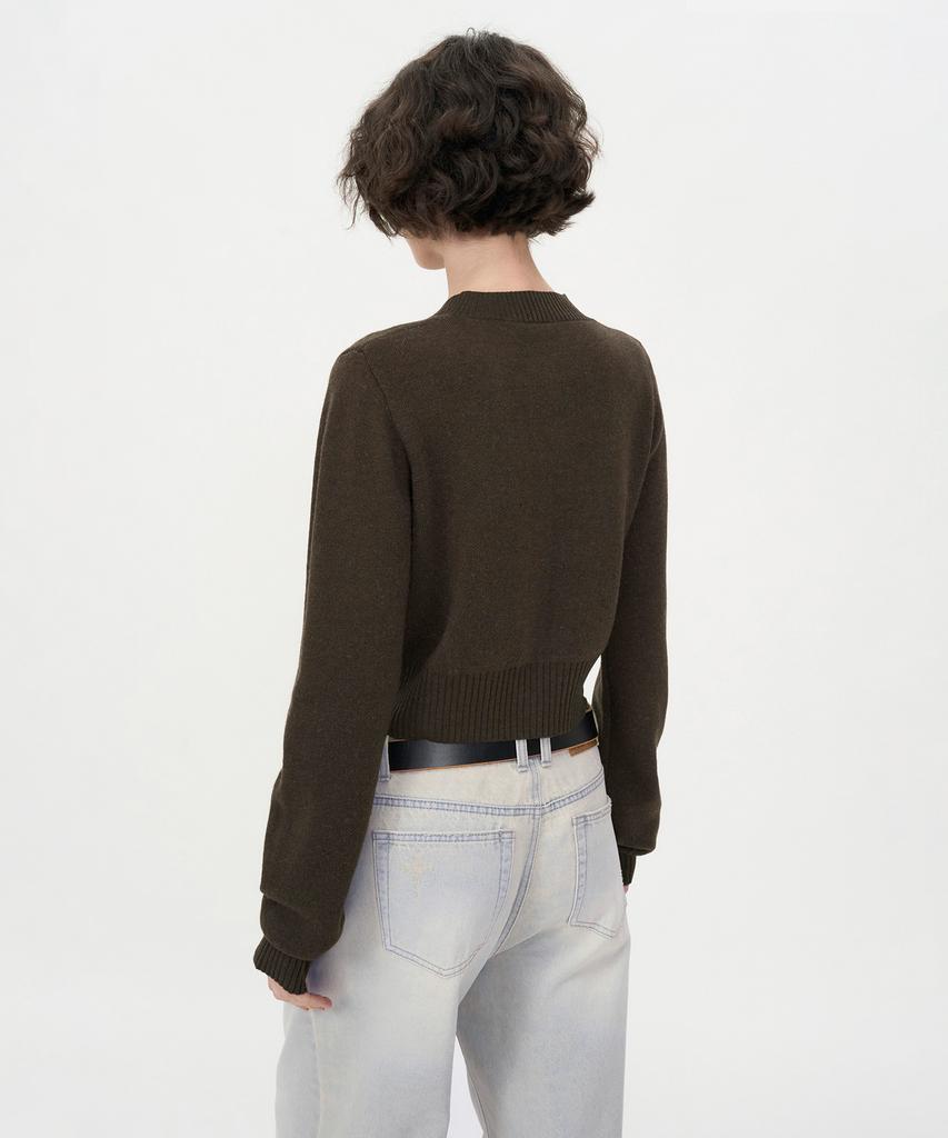 INSILENCE WOMEN Argyle Cardigan Brown
