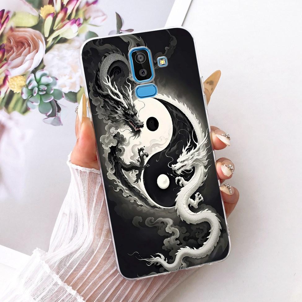 Clear Cover For Samsung J8 2018 Case SM-J810G Cute Cat Fashion Butterfly Funny 2D Painted Casing For Samsung Galaxy J8 2018