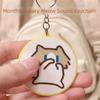 Cartoon Salary Cat Keychains With Sound Cat Keyring Creative Voice Button Keychains  Bag Pendant