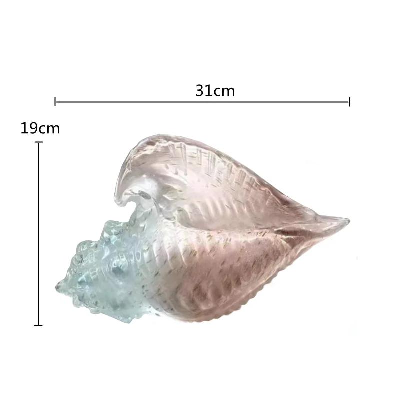 Transparente Glasmuschel Bunte Muschel Statue Modernes Design Skulptur Handwerk Ästhetische Dekoration Ornamente Dekorative Figuren