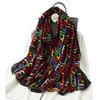 Color Letter Scarf Female Star Long Shawl Thin Cotton and Linen Autumn and Winter Scarf Fashion Color Matching Versatile