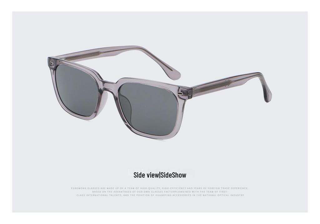 Elegant Men's Square Frame Sunglasses 6296 - Modern European American Design, Slimming Effect, UV Protection, Unisex Versatile.