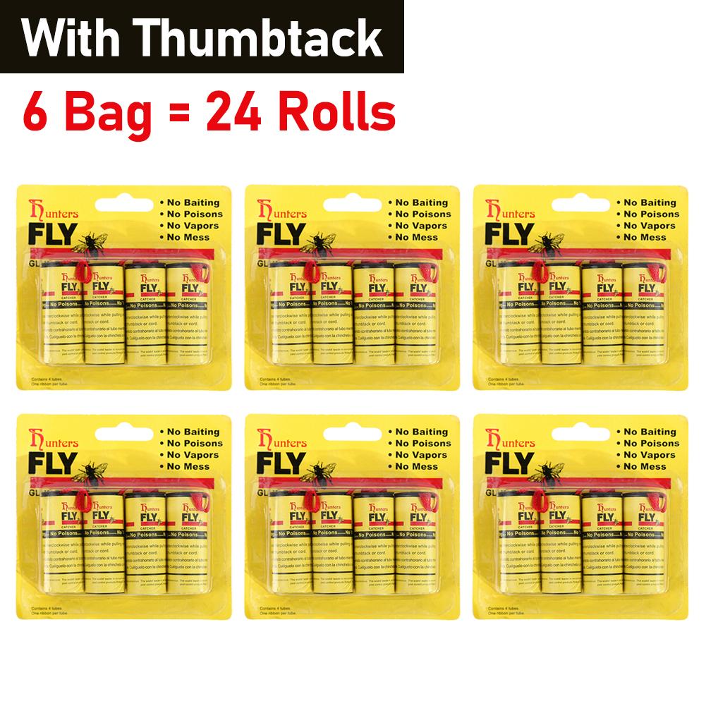 4-40Rolls Fly Sticky Paper Strong Glue Strip Flying Insect Bug Mosquitos Catcher Double Sided Flying Insect Catching Pest Contro