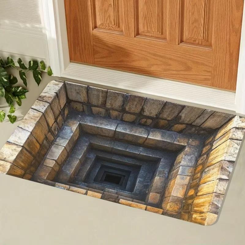 3D Optical Illusion  Doormat Easy To Clean Perfect for Front Door Entryway Bedroom Laundry Room Area Door Non-slip Mat Home