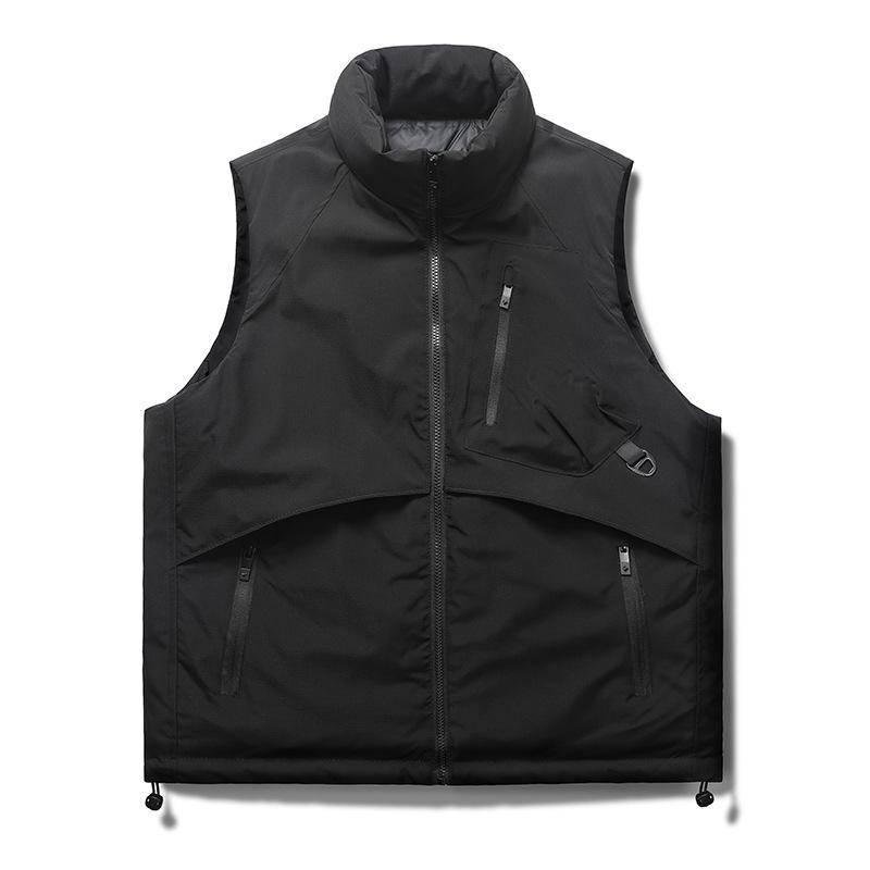 

Men s loose warm outer wear vest sleeveless jacket autumn and winter new Korean version trend tooling vest men s warm 4XL чорний