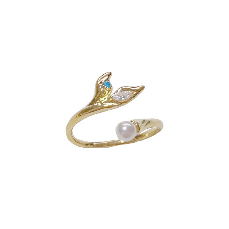 

Элегантное универсальное кольцо с открытым бриллиантом «рыбий хвост» — модный и простой дизайн для женщин