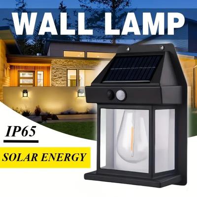 Solar Tungsten Filament Lamp Human Body Induction 3 Modes Outdoor Garden Lamp Hanging Wall Lamp Atmosphere Lamp Waterproof
