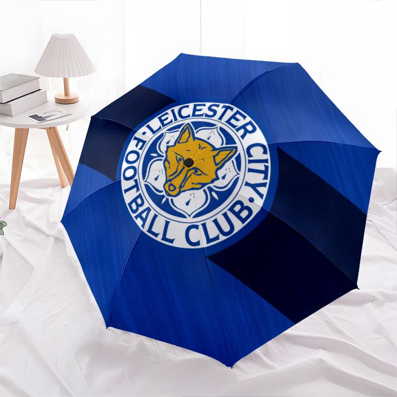 Leicester City FC Pattern, Automatic Folding Umbrella, Portable and Foldable Design, 8 Ribs, a Christmas or Birthday Gift.