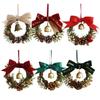 Holiday Door Hanger with Jingle Bells for Christmas Decoration Vintage Antique Gold Bells with Fabric and ABS Material