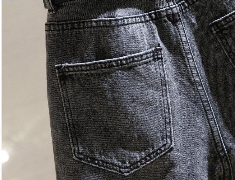 Women's Smoke Gray High-Waist Denim Shorts - Summer 2021 Korean Style, Slimming A-Line With Rolled Hem