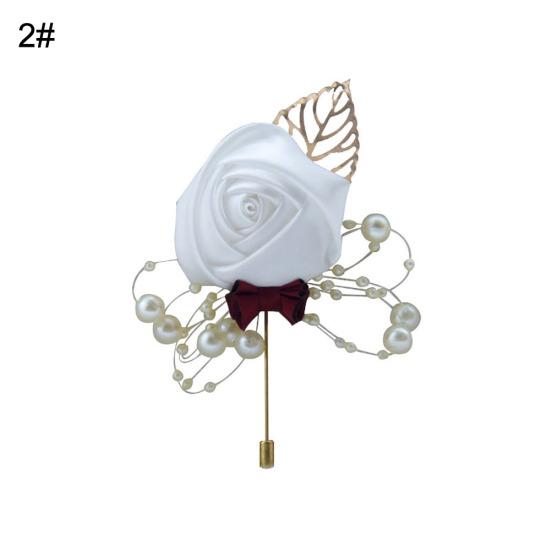 Umělá květina list Boutonniere živůtek svatební obřad nevěsta ženich brož