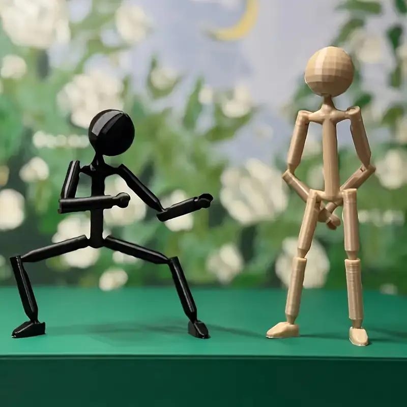 2ps 3D Printed Matchstick Figures, Flexible Four Limb Tabletop Game Decorations Ideal Gifts for Easter, Halloween, and Christmas