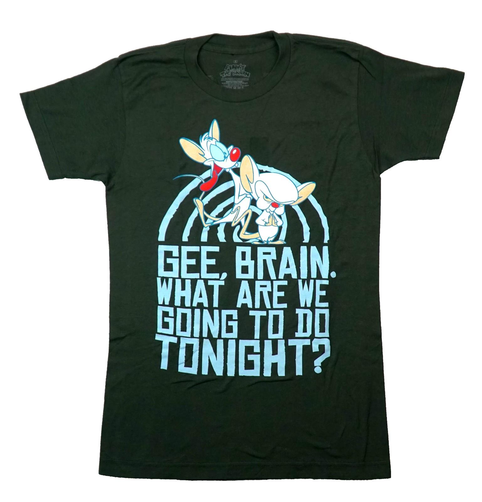 Pinky and the Brain New Adult T-Shirt Gee Brain Take Over World Back XXXXL