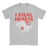 I Steal Hearts Trex Dino Cute T Shirts Unisexs  Pure Cotton Funny TShirts Crewneck  Tees Short Sleeve Clothes Summer