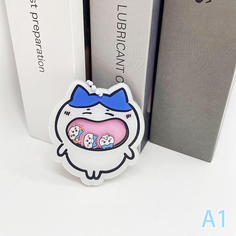 Japanese Anime Chiikawa Hachiware Usagi Mini Cute Acrylic Keychain Cartoon Animal Keyring Shake Toys Creative Rocking Pendant