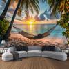 Beautiful Beach Coconut Tree Landscape Tapestry Polyester Fabric tapestry Wall Hanging Bohemian Wave Theme House Decoration