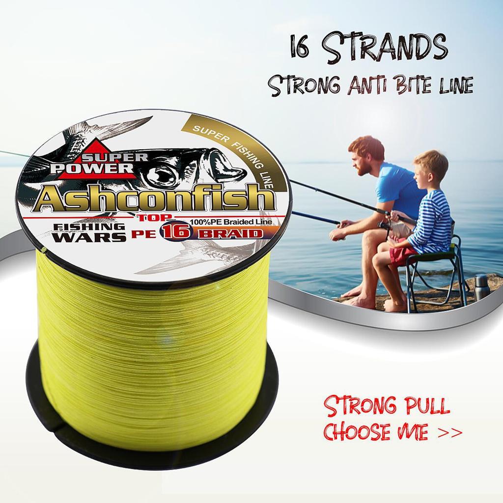 16-Strand Braided PE Fishing Line, 500m, 20-500LB, Dyneema Big Game Sea Line Reel