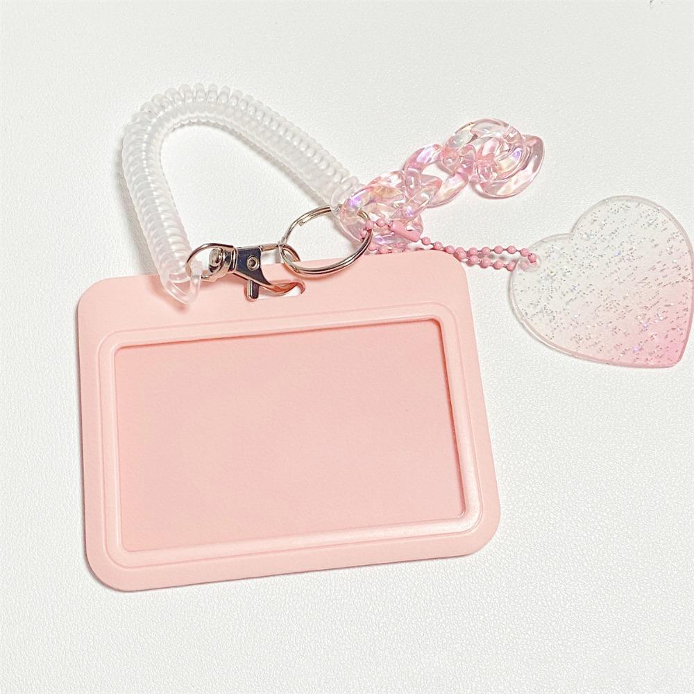 New High Beauty Card Holder Vertical Love Gradient ID Card Holder Flash Pink Credit Card Holders Bus Student