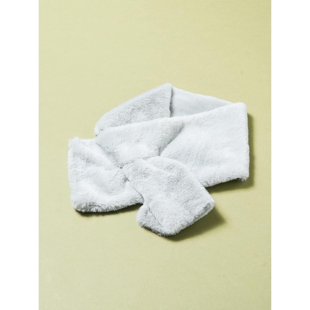 Daiso Solid Color Fur Shawl 90 X 15 Cm Gray